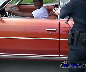 Interracial PUBLIC sex with TWO white HORNY uniformed FEMS