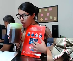 webcam in her office