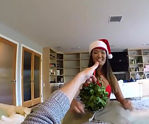 Amy Park horny on Christmas for cock in her Oriental pussy Report this video