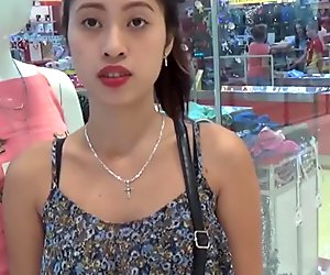 Asian teen met him at the mall and now they are fucking on the shower.