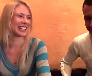 Blonde girl sex adventure in a cafe scene 1