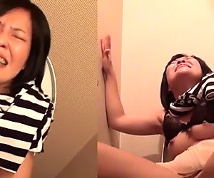 Japanese teenager rubbing her pussy