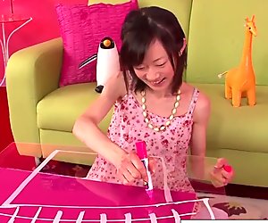 Skinny Asian cutie enjoys some pussy play